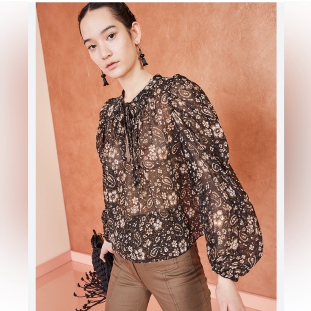 Ulla Johnson Silk Floral Print Blouse
